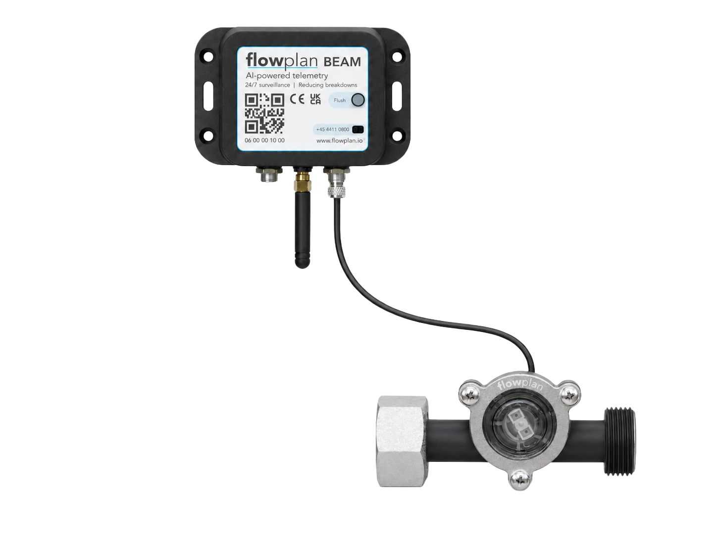 A Flowplan Beam connected to an inline Flowmeter