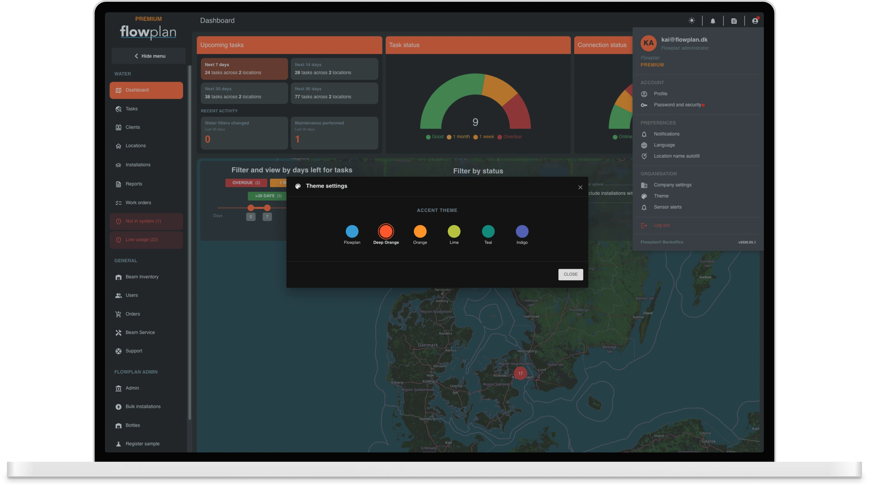 Accent color picker, lives inside of company settings