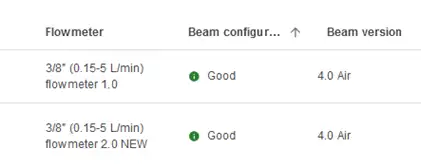 Beams that have remote update capability will be marked with "Air"