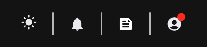 Light mode toggle on top nav bar