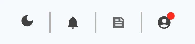 Dark mode toggle on top nav bar