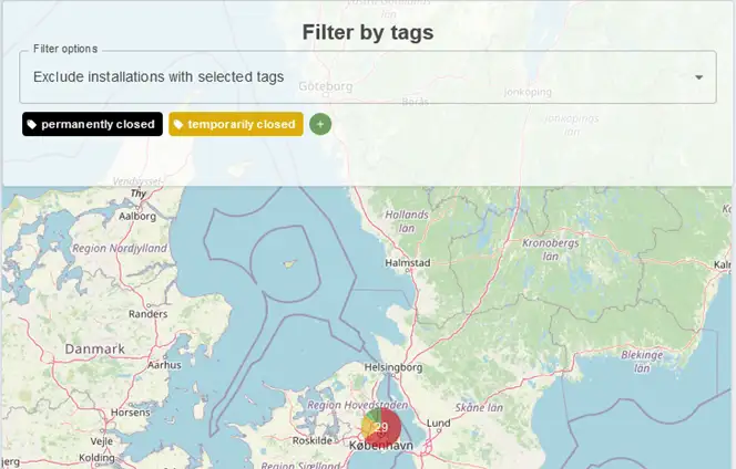 Dashboard map now has a new section to filter using tags
