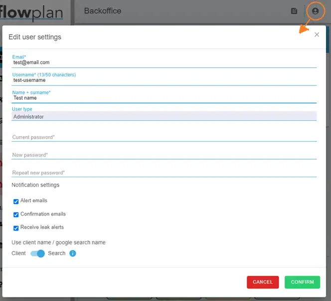New user profile section